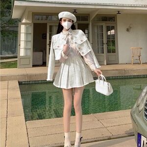 YesStyle White Tweed Skirt